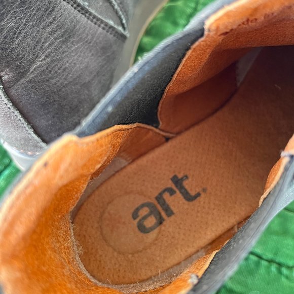 The Art Company ORLY Black Leather Ankle Boots Platform Spain Womens 41/10-10.5 - Picture 10 of 11